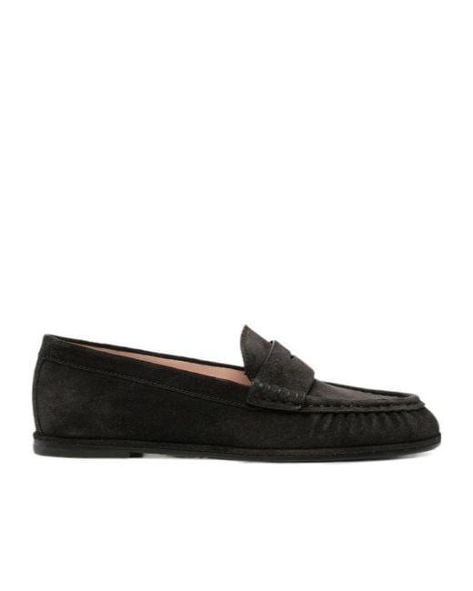 Stuart Weitzman Black Round-Toe Loafers