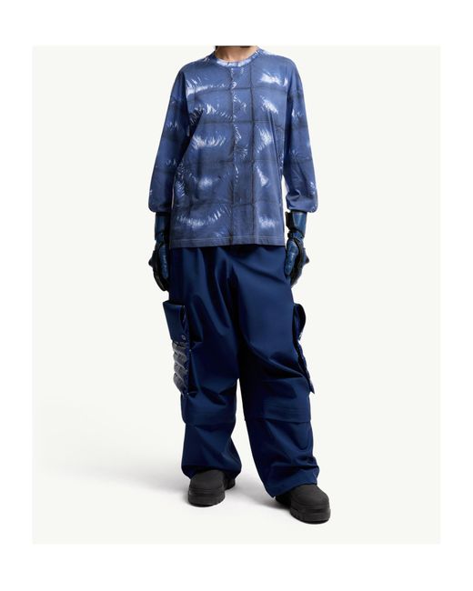 Moncler Blue Long-Sleeved T-Shirt for men