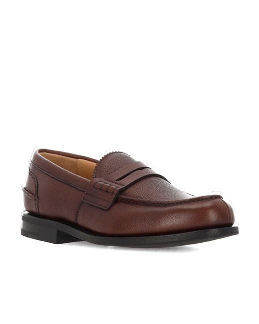 Church's Brown Pembrey Penny Leather Loafers for men