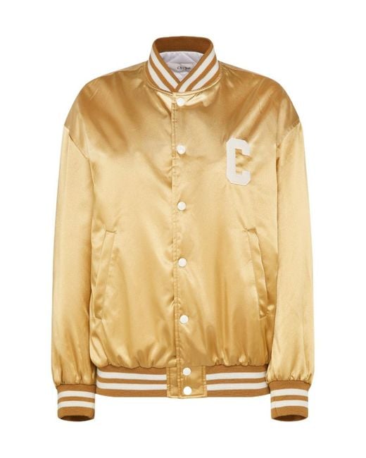 Céline Metallic Long-Sleeved Knitting College Style Jacket
