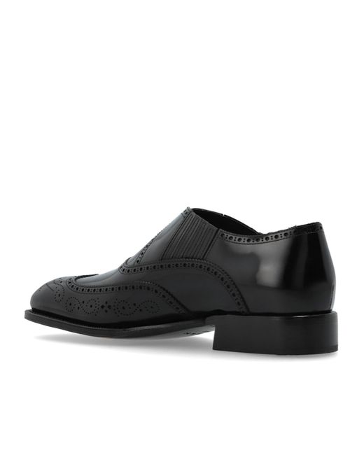 Alexander McQueen Black Brogue Style Slip-On Loafers for men