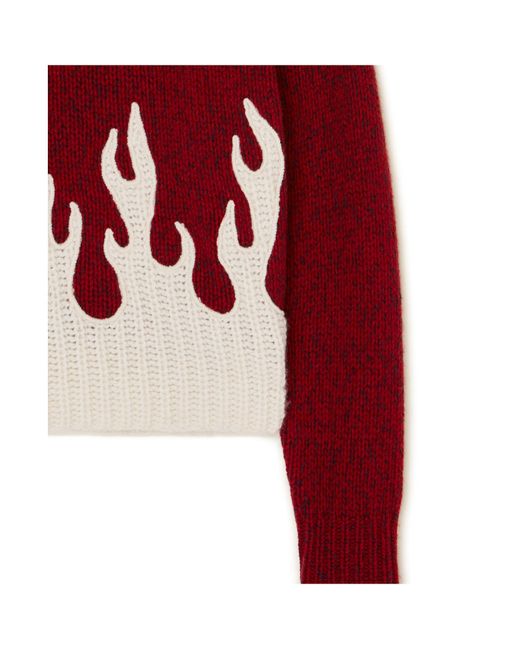 Alanui Red Crew-Neck Wool-Cashmere Blend Jumper