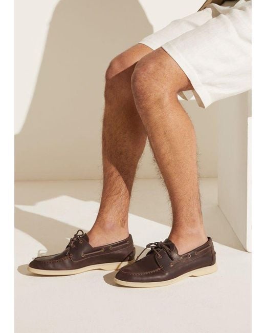 Loro Piana Brown Lace-Up Flat Shoes for men