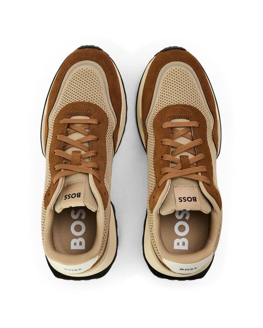 Boss Natural Color-Block Low-Top Trainers for men