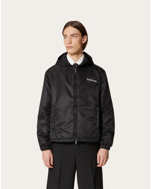 Valentino Black Garden Windbreaker Jacket for men