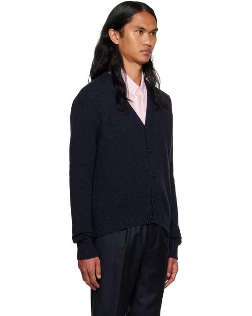 AMI Blue V-Neck Buttoned Cardigan for men