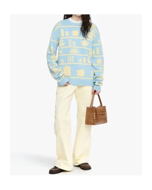 J.W. Anderson Blue Crockery-Jacquard Jumper