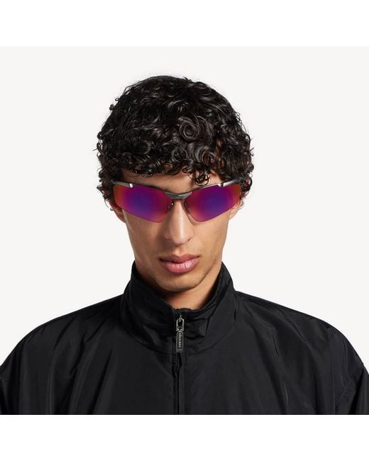 Balenciaga Purple Eyewear Boomerang Cat Sunglasses