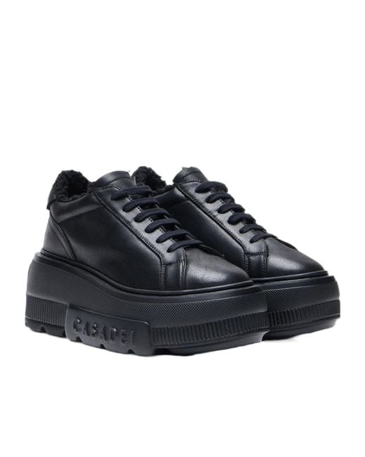 Casadei Blue Round-Toe Sneakers