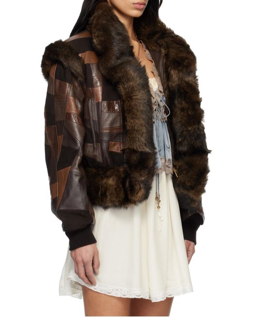 Chloé Black Chloé Short Patchwork Detailed Bomber Jacket