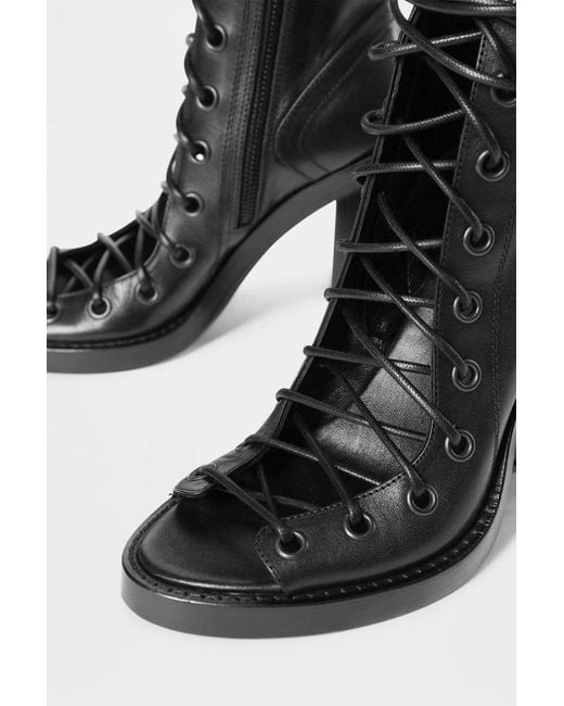 Ann Demeulemeester Bernardina Lace-Up Sandals in Black | Lyst