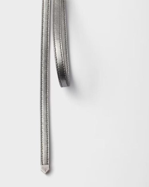 Prada White Nappa Leather Belt