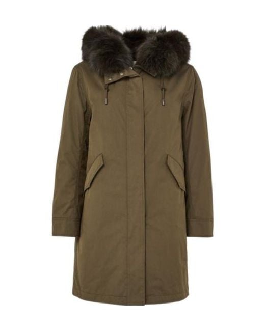 Yves Salomon Green Long-Sleeved Down Jacket