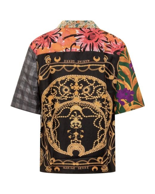 MARINE SERRE Multicolor Patchwork Bowling Shirt for men
