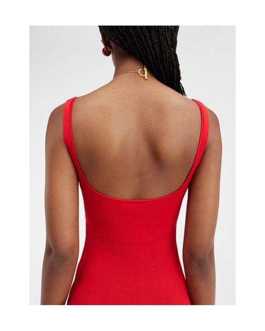 Jacquemus Belted Long Knit Dress in Red | Lyst Jacquemus Belted Long Knit Dress in Red | Lyst