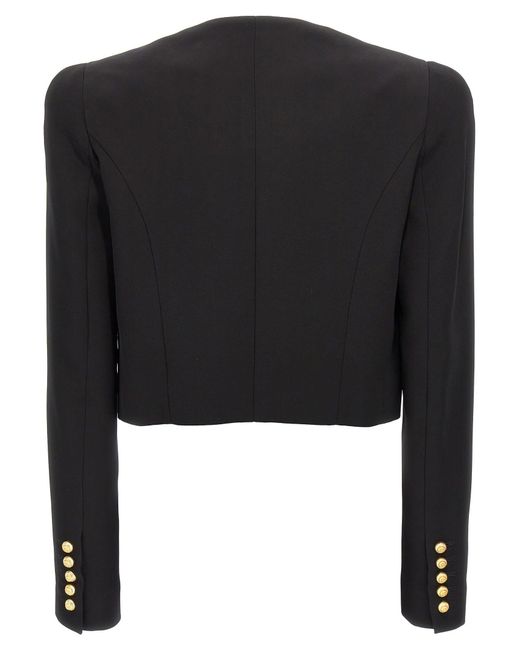 Balmain Black 'Chiocciola' Button Short Jacket