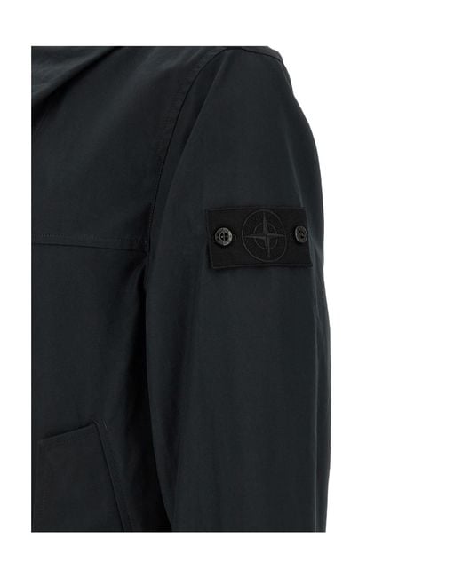 Stone Island Black Logo Patch Zip-Up Jacket for men