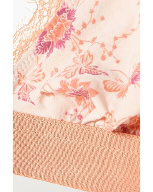 LoveStories Pink Floral Print Triangle Bra