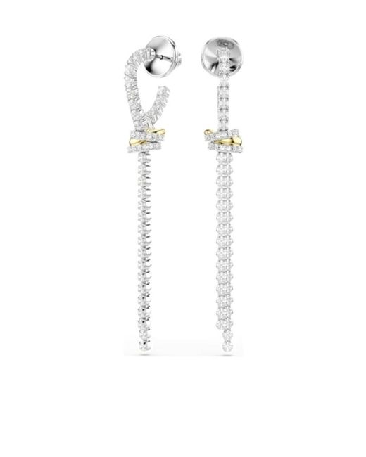 Swarovski White Hyperbolic Teardrop Earrings