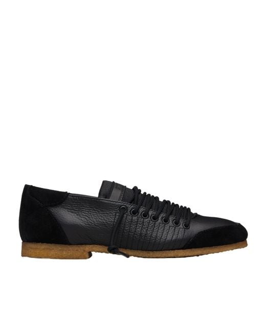 STEFAN COOKE Black Lace-Up Low-Top Casual Sneakers