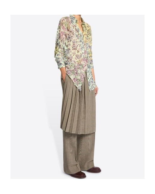Dries Van Noten White Fitted Jacquard Shirt