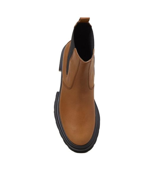 Hogan Brown Round Toe Slip-On Boots