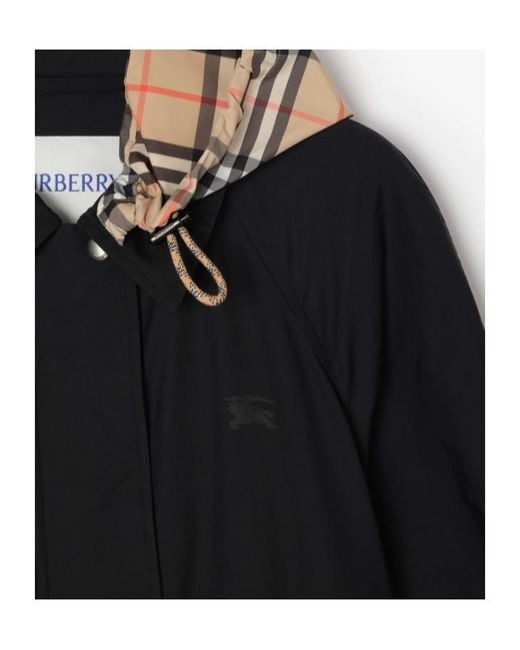 Burberry Black Newbury Parka Jacket With Removable Hood