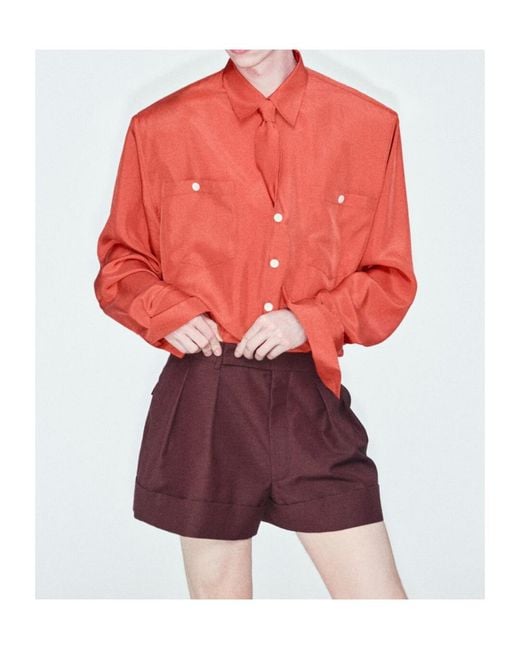 Saint Laurent Orange Button-Up Pajama Top for men