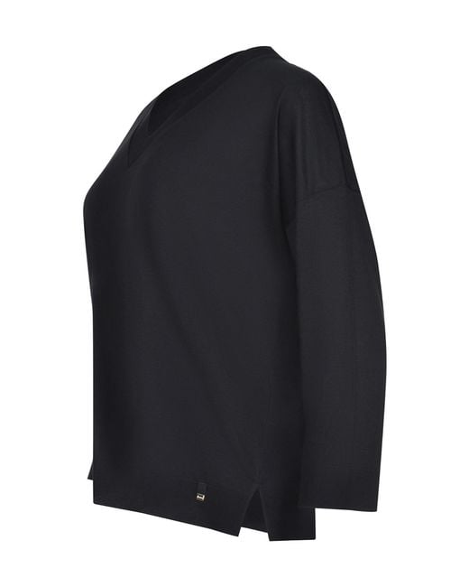 Herno Blue Glam Knit Effect Sweater
