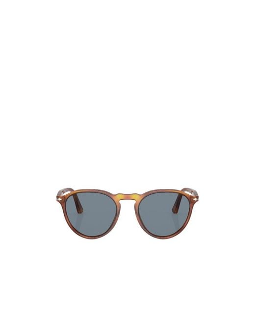 Persol Blue Round Frame Sunglasses for men