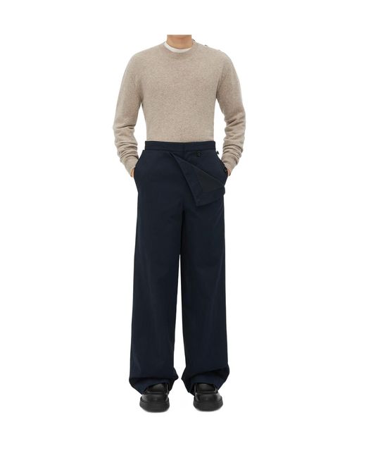 Bottega Veneta Black Cotton Twill Trousers for men
