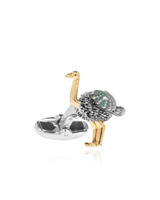 Paul Smith White Bird Motif Cufflinks for men