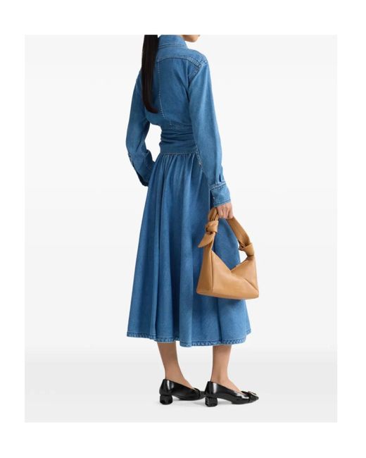 Patou Blue Long-Sleeved Knotted Shirt
