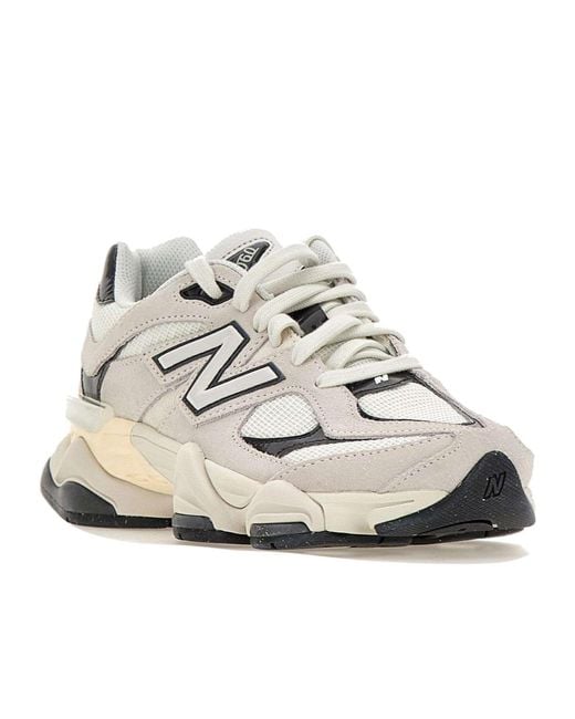 New Balance White 9060 Panelled Sneakers for men
