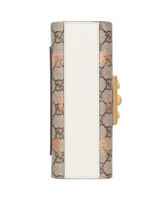 Gucci Natural Small Padlock Berry-Print Shoulder Bag