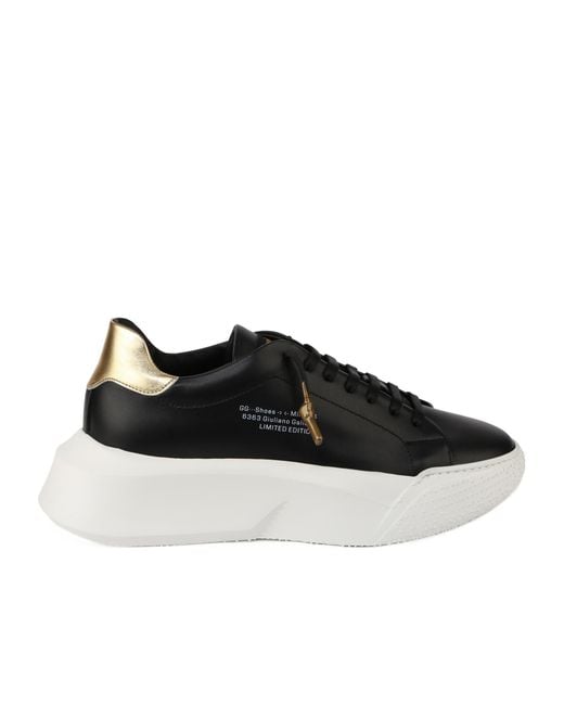 Giuliano Galiano Black Lace-Up Low-Cut Casual Shoes for men