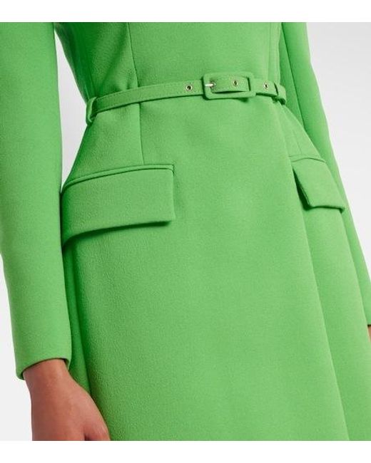Emilia Wickstead Green Kalonice Wool Crêpe Midi Dress