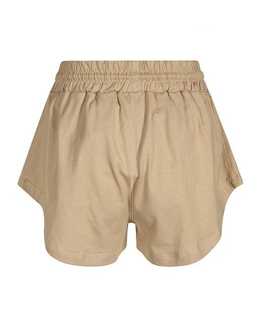 MSGM Natural Logo Embroidered Drawstring Shorts