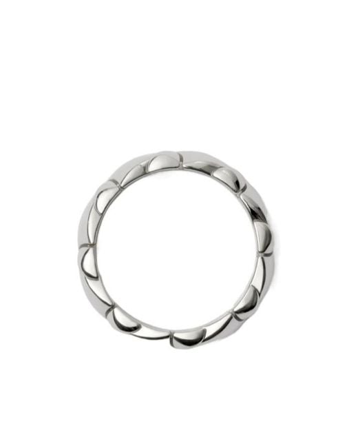 Burberry White Shield Segment Sterling Ring for men