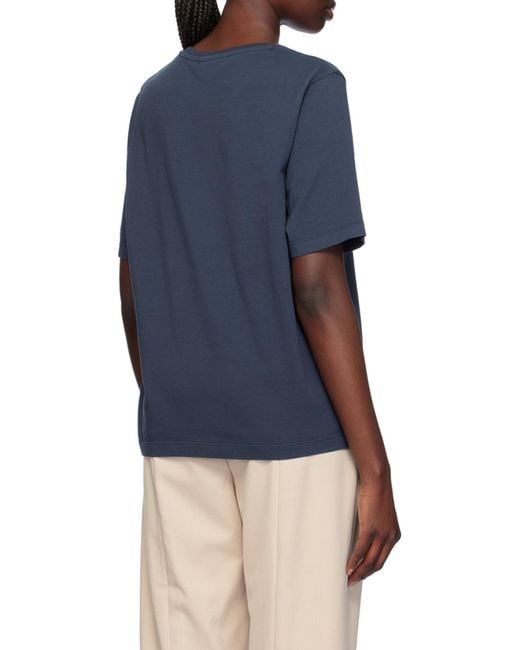 Maison Kitsuné Blue Aison Kitsuné Speedy Fox Patch Crewneck T-Shirt