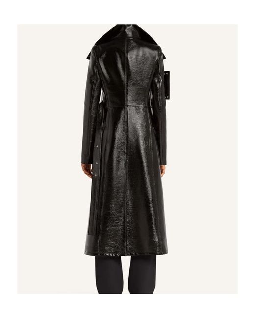 Courreges Black Cotton Polyurethane Elastane Viscose Coat