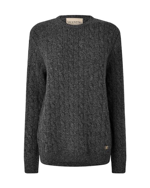 Valentino Black Crew Neck Knit Sweater