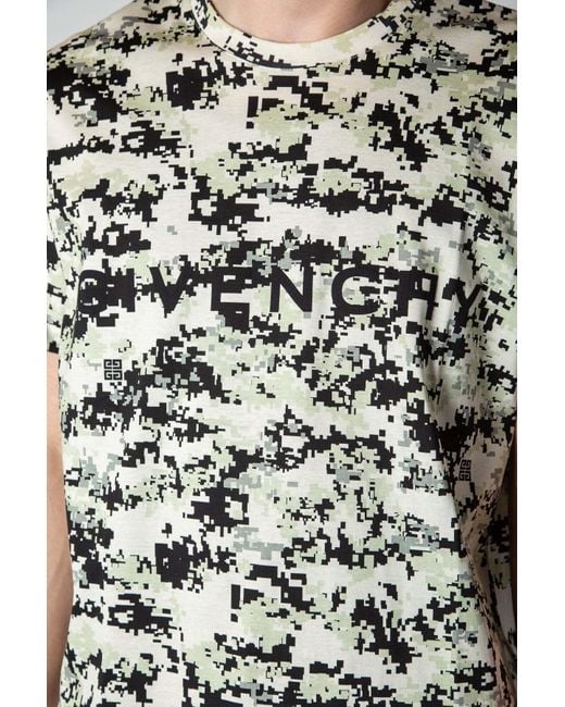 Givenchy White Camouflage Printed Crewneck T-Shirt for men