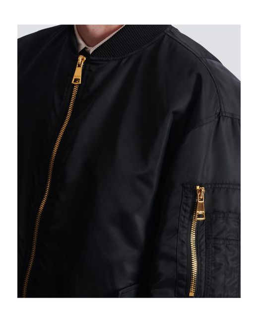 Balmain Black Printed Bomber Jacket for men