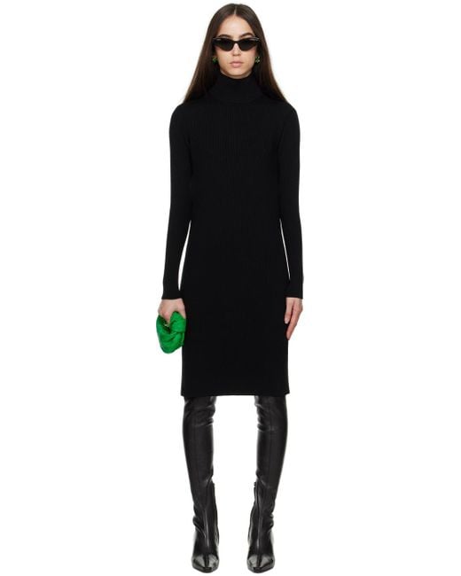 Bottega Veneta Blue Open Back Turtleneck Knitted Dress