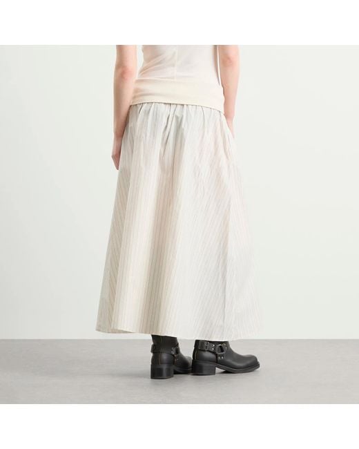 Samsøe & Samsøe White Sathea Striped Maxi Skirt