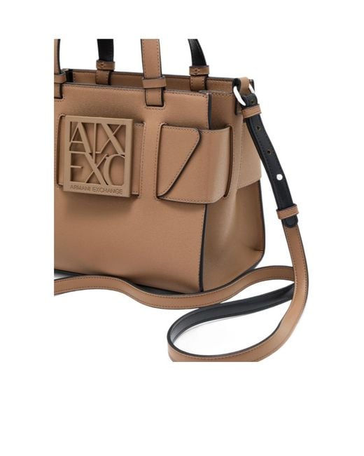 ARMANI EXCHANGE Brown Shopping Bag With Monogram