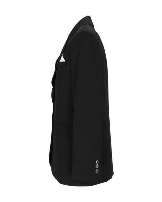 Elisabetta Franchi Black Single-Breasted Gabardine Jacket