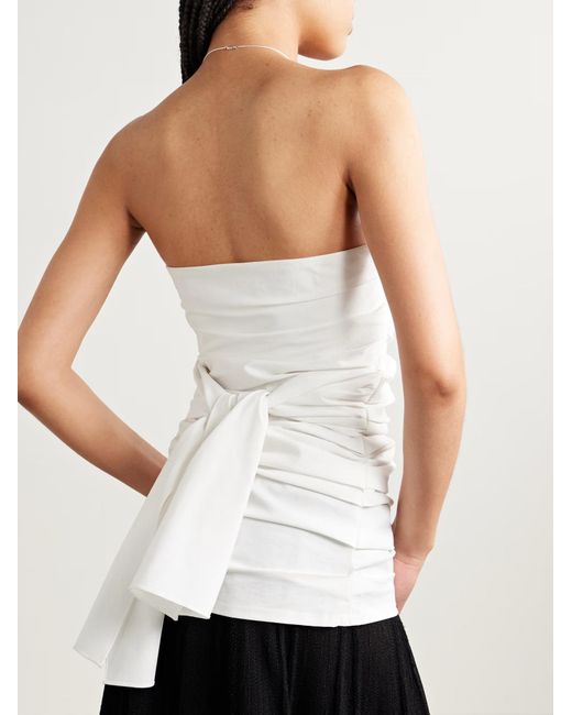 Proenza Schouler White Lena's Strapless Pleated Top