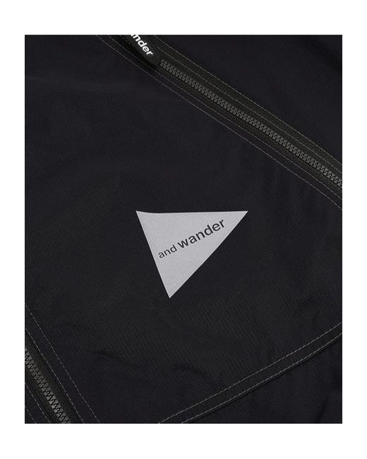 And Wander Black Pertex Windproof Vest for men